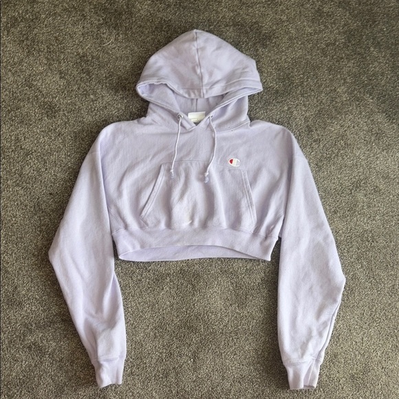 Champion lilac Cropped Hoodie Sweater - Picture 1 of 9